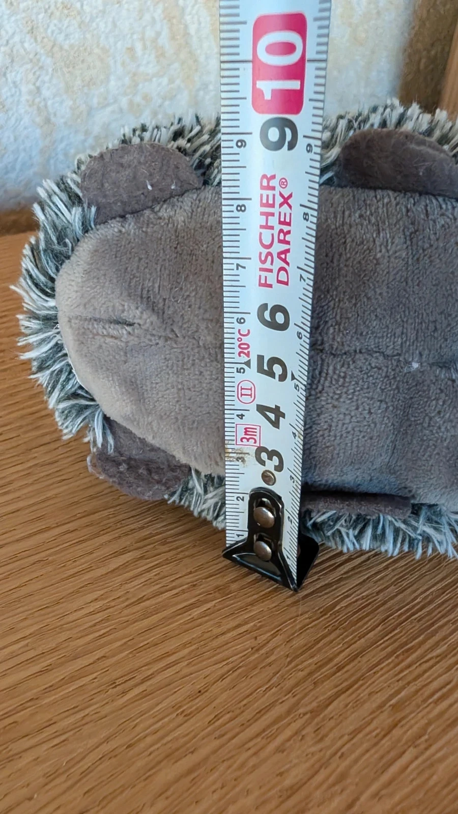 soft brown gray hedgehog plush toy with attachment 16 cm – photo 7